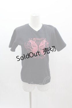 画像1: PUTUMAYO / 蝶プリントTシャツ  黒Ｘ赤 I-25-03-12-022-PT-TO-HD-ZI