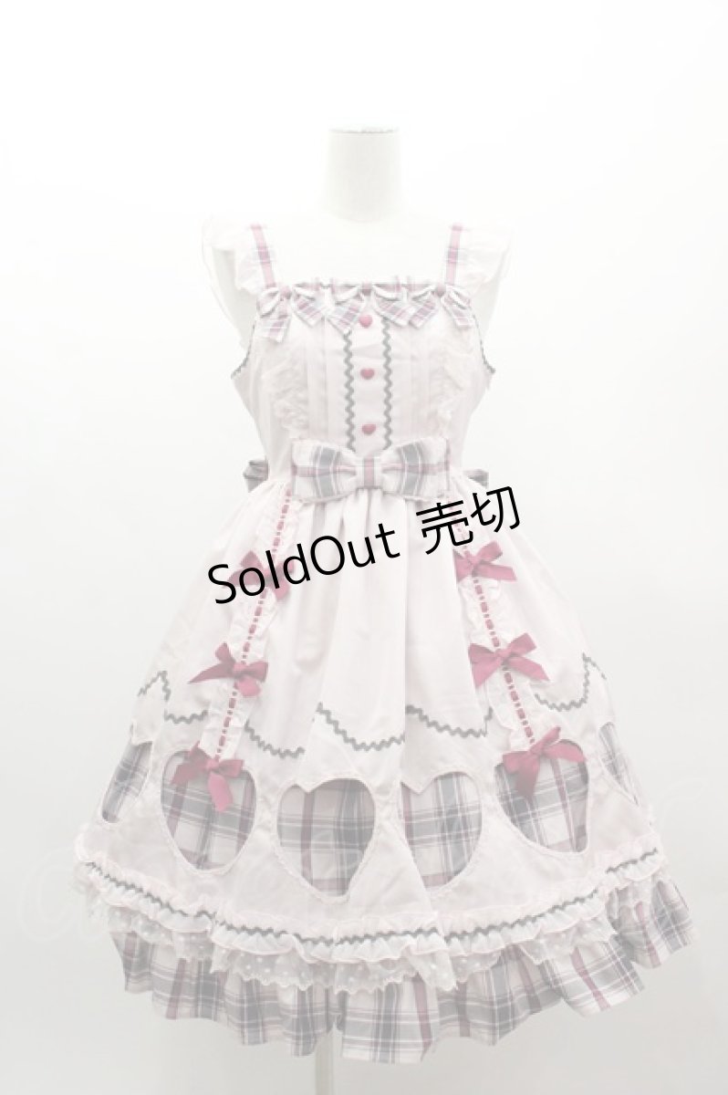 画像1: Angelic Pretty / Heartfulチェックジャンパースカート  ピンク I-25-03-12-033-AP-OP-HD-ZT621 (1)