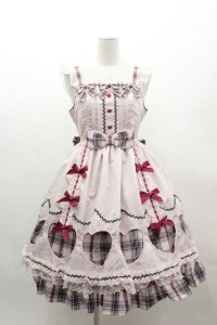 Angelic Pretty / Heartfulチェックジャンパースカート  ピンク I-25-03-12-033-AP-OP-HD-ZY