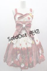 metamorphose / 風花のゆきうさぎタックジャンパースカート  赤 I-25-03-12-038-ME-OP-HD-ZI
