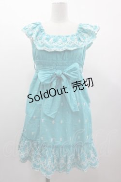 画像1: LIZ LISA / オフショル刺繍ワンピース  青Ｘ白 I-25-03-12-043-LO-OP-HD-ZI