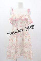 LIZ LISA / フラワーローズ格子柄キャミワンピース  ピンク I-25-03-12-046-LO-OP-HD-ZI