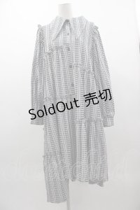 Candy Stripper / WEEKEND STRIPE SHIRT ONE-PIECE 2 黒Ｘ白チェック I-25-03-15-051-PU-OP-HD-ZI