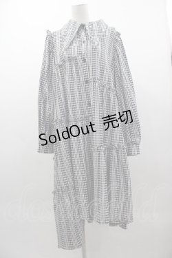 画像1: Candy Stripper / WEEKEND STRIPE SHIRT ONE-PIECE 2 黒Ｘ白チェック I-25-03-15-051-PU-OP-HD-ZI