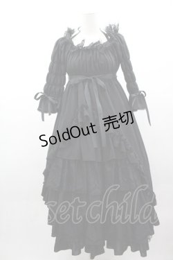 画像1: ATELIER PIERROT //シフォンワンピース  黒 I-25-03-15-052-EL-OP-HD-ZI