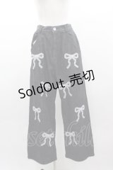 Candy Stripper / LACY RIBBON DENIM PANTS 2 黒ブラック I-25-03-15-073-PU-PA-HD-ZI