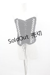 GOTHPUNKその他 / 別珍編み上げコルセット  黒Ｘ白 I-25-03-15-083-GO-JA-HD-ZI