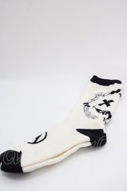 画像2: Candy Stripper / MEDLEY SMILE SOCKS  白Ｘ黒 I-25-03-15-107-PU-ZA-HD-ZI