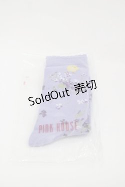 画像1: PINK HOUSE / リトルヴァイオレット柄ソックス  ラベンダー I-25-03-15-109-LO-ZA-HD-ZI