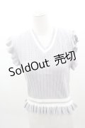 axes femme POETIQUE / Vネックニットノースリーブトップス  ラベンダー I-25-03-15-012-AX-TO-HD-ZI