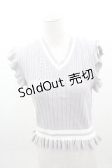 axes femme POETIQUE / Vネックニットノースリーブトップス  ラベンダー I-25-03-15-012-AX-TO-HD-ZI