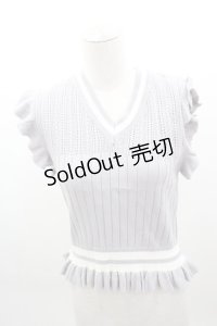 axes femme POETIQUE / Vネックニットノースリーブトップス  ラベンダー I-25-03-15-012-AX-TO-HD-ZI