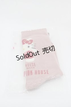画像1: PINK HOUSE / PINK HOUSE×HELLO KITTYモチーフソックス  ピンク I-25-03-15-112-LO-ZA-HD-ZI