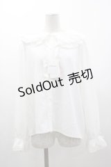 m petit by misako / AM マルエリフリルブラウス 3L 白 I-25-03-15-002-LO-BL-HD-ZI