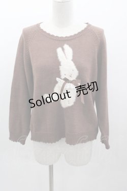画像1: PINK HOUSE / クッキーラビッツモチーフニットプルオーバー  ブラウン I-25-03-15-027-LO-TO-HD-ZI