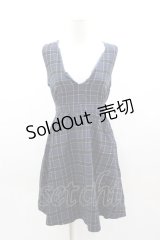 axes femme POETIQUE / チェックノースリーブワンピース  青チェック I-25-03-15-031-AX-OP-HD-ZI