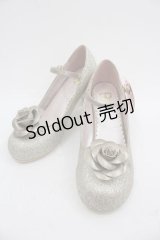 BABY,THE STARS SHINE BRIGHT / ローズコサージュ付き猫足パンプス M ゴールドラメ I-25-03-18-036-BA-SH-HD-ZI