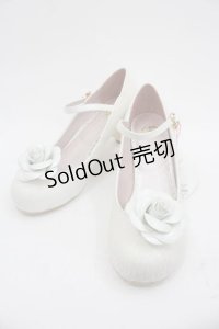 BABY,THE STARS SHINE BRIGHT / ローズコサージュ付き猫足パンプス M オフ白ラメ I-25-03-18-037-BA-SH-HD-ZI