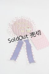 Shirley Temple / ストライプロゴ刺繍ロゼッタ  白Ｘ赤 I-25-03-21-068-ET-ZA-HD-ZT0330K