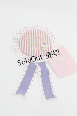 画像1: Shirley Temple / ストライプロゴ刺繍ロゼッタ  白Ｘ赤 I-25-03-21-068-ET-ZA-HD-ZT0330K