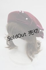 m petit by misako / AMリボンバスクベレー  ボルドーＸ白 I-25-03-21-106-LO-AC-HD-ZT-K004