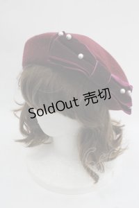 m petit by misako / AMリボンバスクベレー  ボルドーＸ白 I-25-03-21-106-LO-AC-HD-ZT-K004