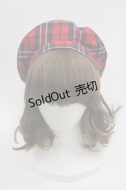 画像2: axes femme kawaii / タータンチェックベレー帽  レッド I-25-03-21-111-AX-AC-HD-ZI