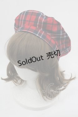 画像3: axes femme kawaii / タータンチェックベレー帽  レッド I-25-03-21-111-AX-AC-HD-ZI