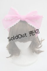Angelic Pretty / Heartワッペンオーガンジーリボンカチューシャ  ピンク I-25-03-21-112-AP-AC-HD-ZI
