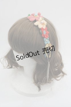 画像1: Shirley Temple / ニットフラワーカチューシャ  青 I-25-03-21-119-ET-AC-HD-ZI