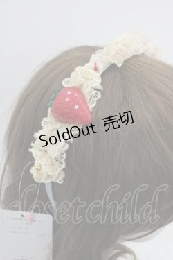 画像4: Shirley Temple / ストロベリーレースカチューシャ  サックスＸアイボリーＸ赤 I-25-03-21-120-ET-AC-HD-ZT437