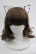 Emily Temple cute / ストーンねこみみカチューシャ  黒Ｘシルバー I-25-03-21-122-ET-AC-HD-ZT437