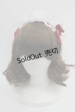 画像1: 【SALE】Shirley Temple / メイドレースリボンカチューシャ  白Ｘ赤Ｘ黒 I-25-03-21-123-ET-AC-HD-ZT437-F003