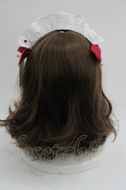 画像2: Shirley Temple / メイドレースリボンカチューシャ  白Ｘ赤Ｘ黒 I-25-03-21-123-ET-AC-HD-ZT437