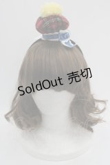 Shirley Temple / チェックリボンミニハットカチューシャ  赤チェックＸサックスＸ白 I-25-03-21-125-ET-AC-HD-ZI