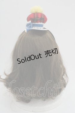 画像2: Shirley Temple / チェックリボンミニハットカチューシャ  赤チェックＸサックスＸ白 I-25-03-21-125-ET-AC-HD-ZI