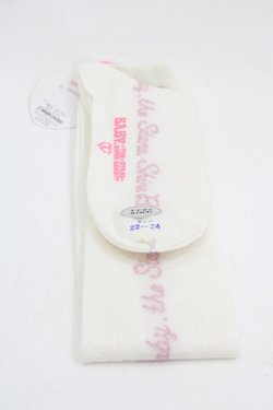 画像2: BABY,THE STARS SHINE BRIGHT / キラキラBABYロゴオーバーニーソックス  ピンクＸ白 I-25-03-21-022-BA-ZA-HD-ZI