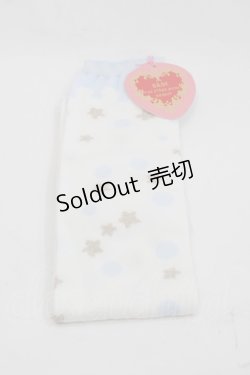 画像1: BABY,THE STARS SHINE BRIGHT / ミルククラウンオーバーニーソックス  サックスＸ白 I-25-03-21-026-BA-ZA-HD-ZI