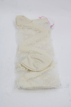 画像2: BABY,THE STARS SHINE BRIGHT / レースアップドット柄シースルーオーバーニーソックス  生成り I-25-03-21-042-BA-ZA-HD-ZI