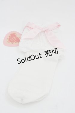 画像1: BABY,THE STARS SHINE BRIGHT / Creamy Berry クルー丈ソックス  白Ｘピンク I-25-03-21-046-BA-ZA-HD-OS