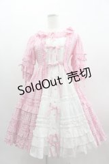 Angelic Pretty / Little Houseワンピース  ピンクＸ白 I-25-03-23-053-AP-OP-HD-OS