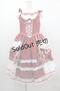 BABY,THE STARS SHINE BRIGHT / Little Girlish Sweet Ribbonジャンパースカート  エンジ I-25-03-23-057-BA-OP-HD-OS