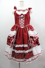 画像1: BABY,THE STARS SHINE BRIGHT / Little Girlish Sweet Ribbonジャンパースカート  エンジ I-25-03-23-057-BA-OP-HD-OS (1)