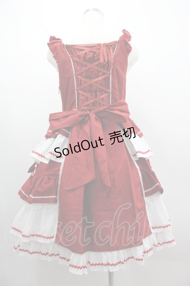 画像2: BABY,THE STARS SHINE BRIGHT / Little Girlish Sweet Ribbonジャンパースカート  エンジ I-25-03-23-057-BA-OP-HD-OS (2)