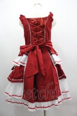 画像2: BABY,THE STARS SHINE BRIGHT / Little Girlish Sweet Ribbonジャンパースカート  エンジ I-25-03-23-057-BA-OP-HD-OS (2)