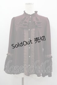axes femme / ジャボ風フリルブラウス  Dブラウン I-25-03-23-008-AX-BL-HD-ZI