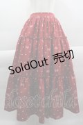 axes femme kawaii / ハートドット柄ティアードスカート M レッド I-25-03-23-079-AX-SK-HD-ZI