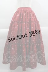 axes femme kawaii / ハートドット柄ティアードスカート M レッド I-25-03-23-079-AX-SK-HD-ZI