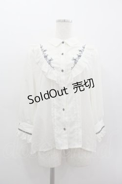 画像1: axes femme / バラ刺繍ヨーク切替七分袖ブラウス  アイボリー I-25-03-23-009-AX-BL-HD-ZI