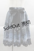 axes femme POETIQUE / 刺繍入り雪柄ミドルスカート  ネイビー I-25-03-23-086-AX-SK-HD-ZI